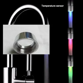 LED อุณหภูมิ 3 สี Light-up ก๊อกน้ําห้องครัวห้องน้ํา Glow Water Saving ก๊อกน้ํา Aerator Tap หัวฉีดฝักบัว 16
