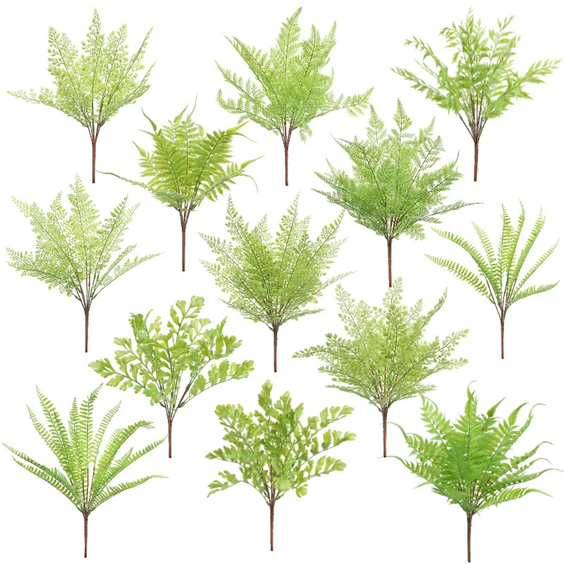 Green Artificial Fern Persian Leaf Grass Eucalyptus Plants Christmas New Year Home Accessories Bedroom Living Room Decor Plant