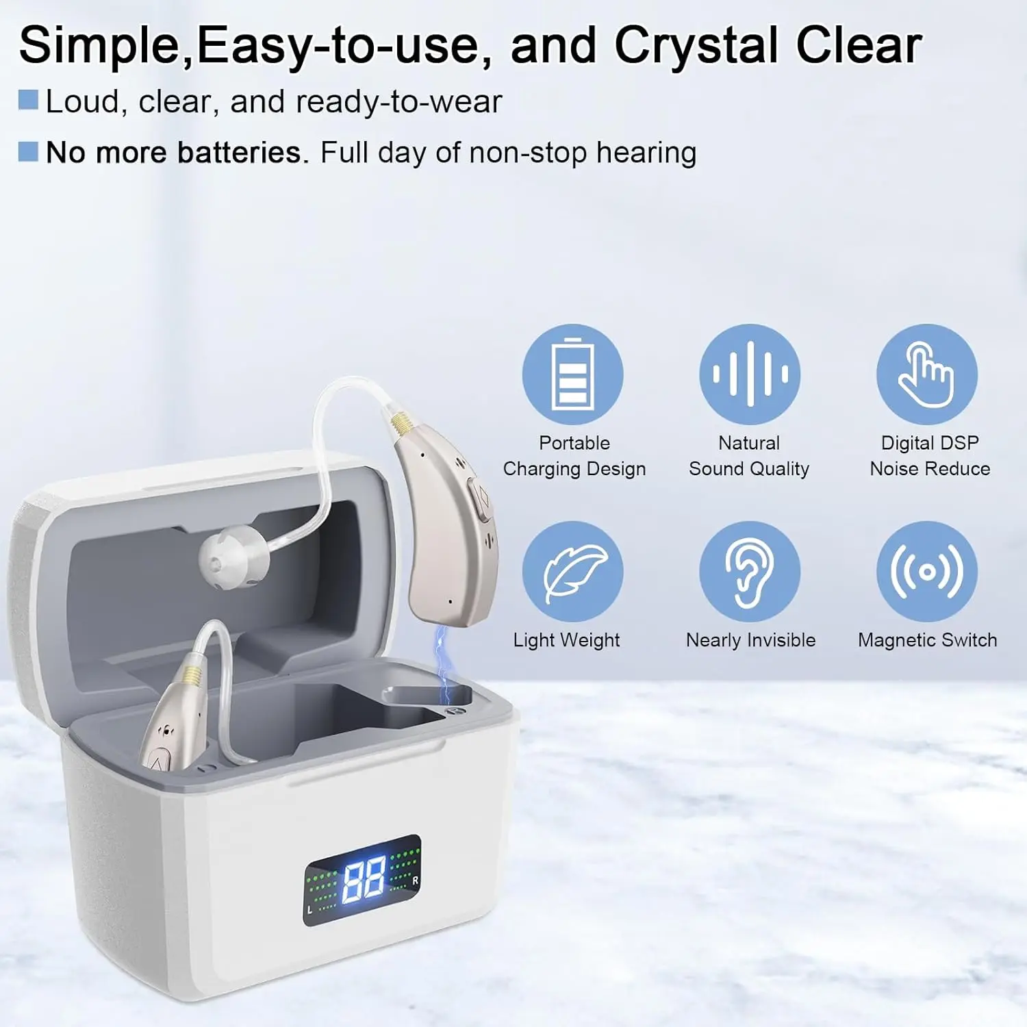 OTC hearing aids for the elderly rechargeable hearing aids noise reduction aids for people with loss