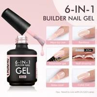 CHUNSHU 6 IN 1 Extension Gel 15ML Builder Nail Gel In A Bottle Semi Permanent Rubber Base Coat Self-leveling UV Construction Gel 1