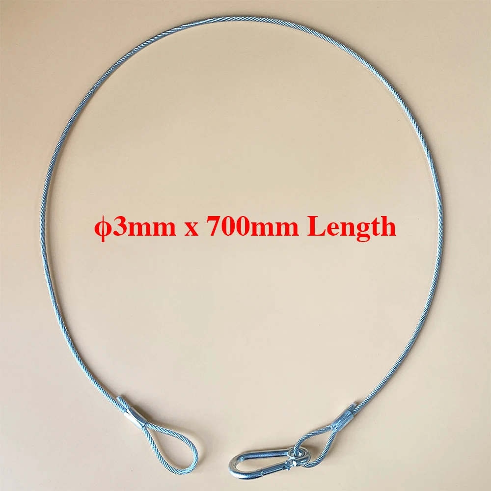 20pcs Stage Truss Lighting Safety Cable 70CM 3mm Steel Wire Silver/Black For Mobile DJ Fixtures Party Equipments Protection Rope