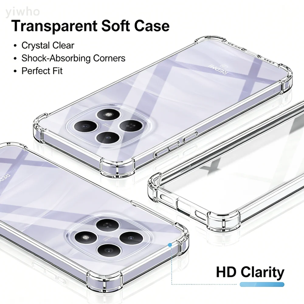 Transparent Shockproof Clear Phone Case - Durable, Crystal Clear Back Cover