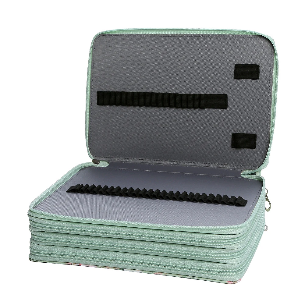 

With Zipper Portable Stationery Holder For School Boys Girls Slots Pencil Case Organizer Bag Large Capacity Office Polyester