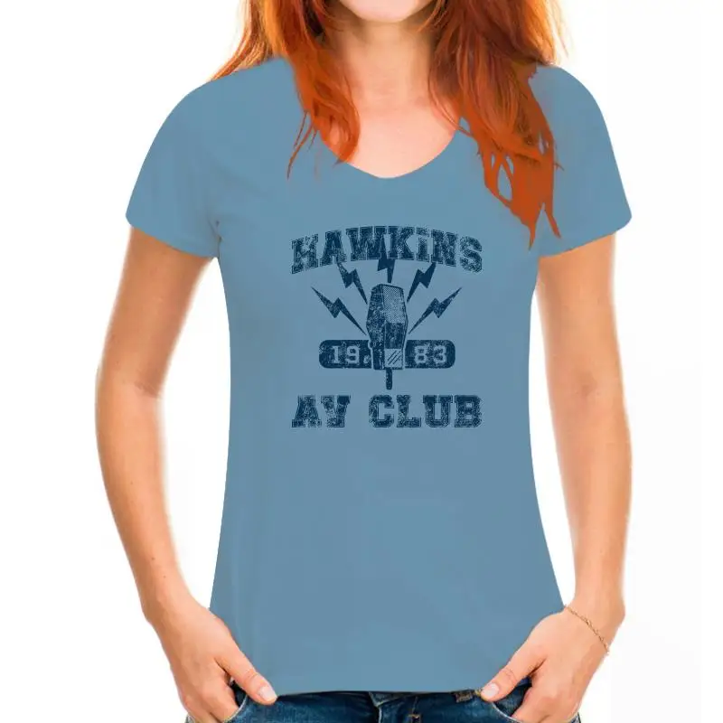 thumbnail image 1 of Hawkins Middle School A.v. Club - Stranger Of Things Vintage 80s Tv Show T Shirt Men Cool Tees Tops, 1 of 5