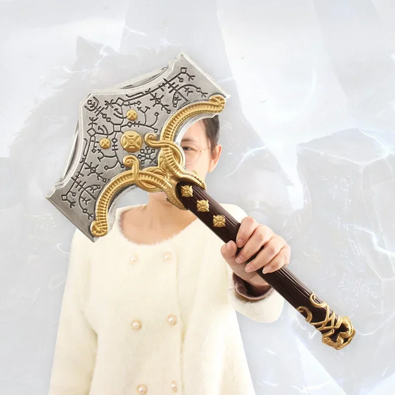 God of War Gaming Peripherals Thor Hammer PU Rubber Kratos 50CM Weapon Prop Model Toy Pendant Cosplay Martial Arts Weapons Toys 2