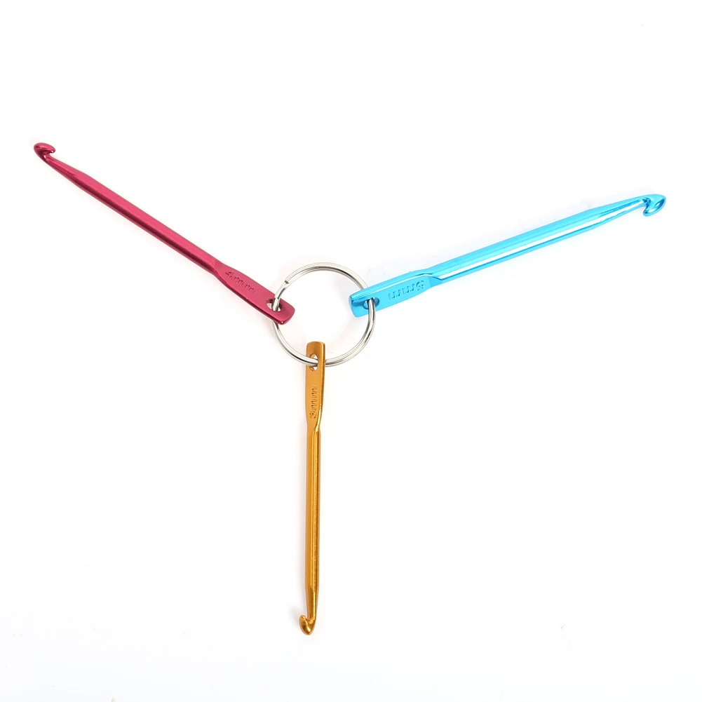 3pcs Blunt Needles Multicolor Aluminium Yarn Knitting Crochet Portable DIY Craft- Knitting Kits Mini for Beginners Adults