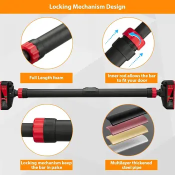 Adjustable Pull Up Bar for Doorway Upper Body Workout Training Bar with Locking Mechanism No Screw Installation Max Load 440 Lbs 4