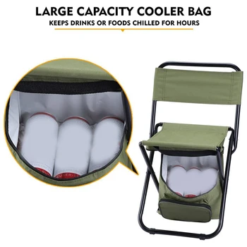 휴대용 접이식 얼음주머니 의자, 보관 가방 포함, 컴팩트 낚시 의자, 실내 야외 캠핑 하이킹 좌석