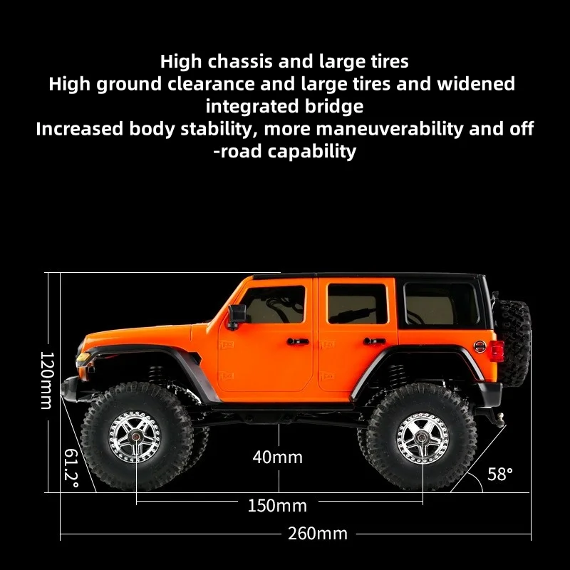 2024 New Electric Remote Control Car Toy Wrangler Model Off-road Jeep Children's Remote Control Four-wheel Drive Toy Car 3