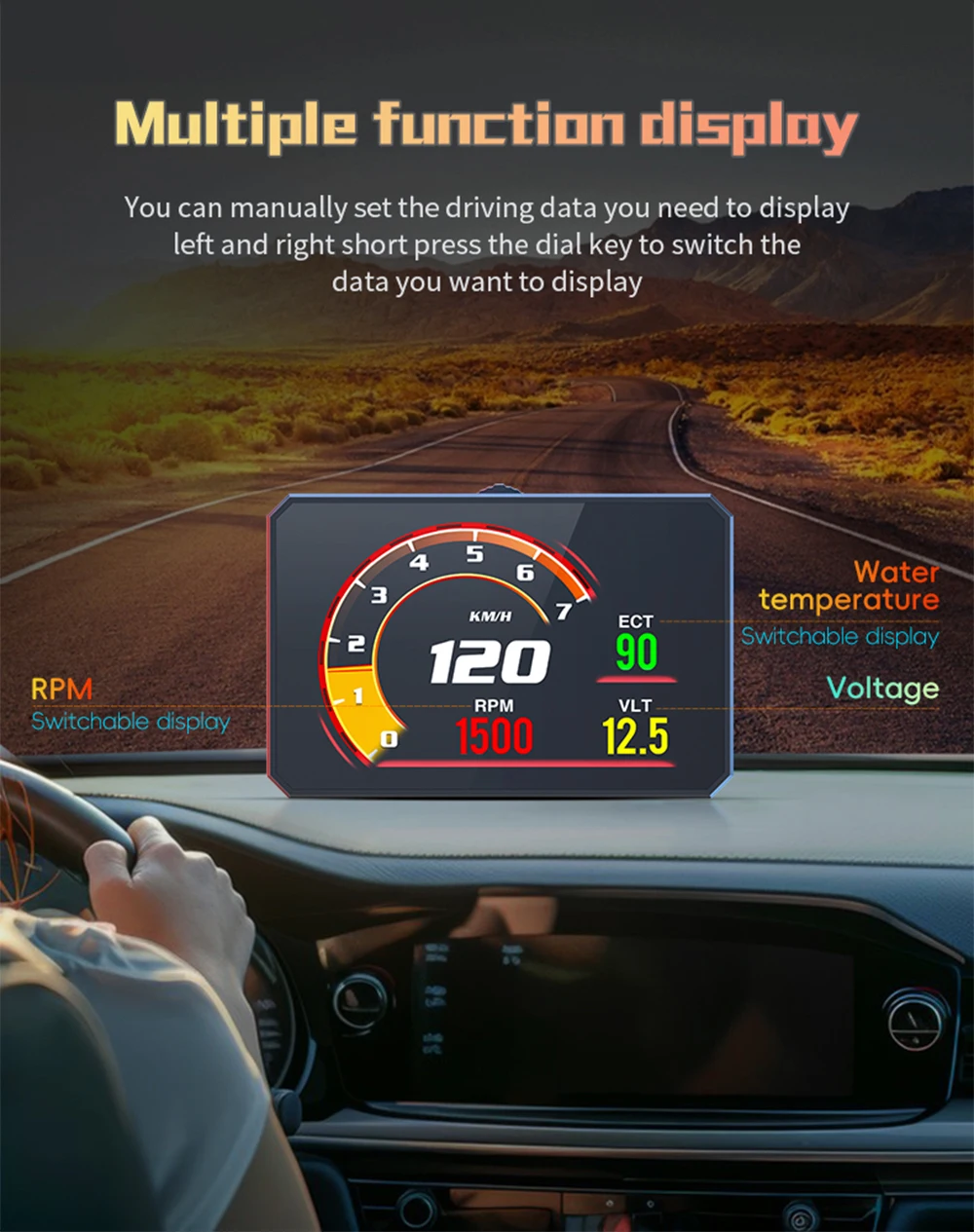 Head Up Display HUD Display P16 OBD OBD2 Head Up Display Car Digital Speedometer