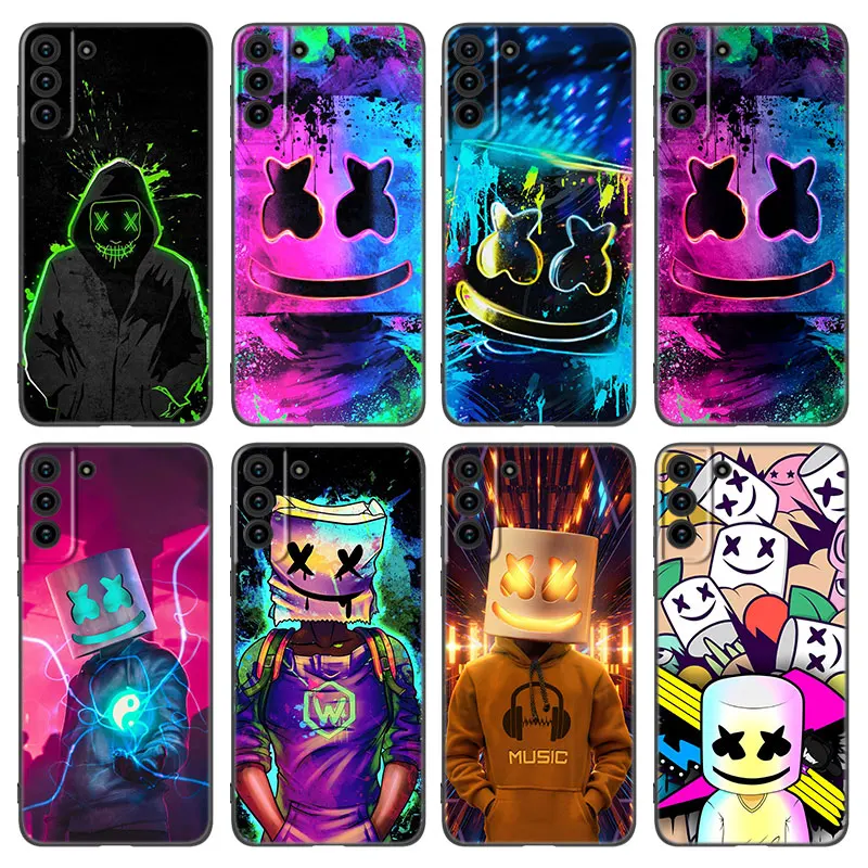 Custodia Per Telefono Marshmallow Dj Faces Per Samsung Galaxy S22 S21 S20 Ultra Fe S10E S10 Lite S9 S8 Plus S7 Edge Soft Tpu Cover Nera