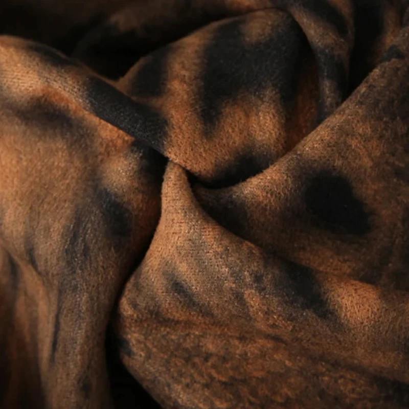 Leopard Print Suede Pleated Skinny High Waist Skirt Women Plus Size Good Quality 2025 Spring Sexy Slim Back Split Skirt 9083