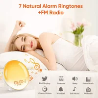 Simulation of Sunrise and Sunset Nature Wake Up Light LED Electronic Alarm Clock Light Bedside Lamp Sleep Timer Light Home Decor 2