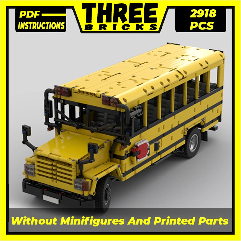 

Technical Moc Bricks City Car Model American Schoolbus Modular Building Blocks Gifts Toys For Children DIY Sets Assembling