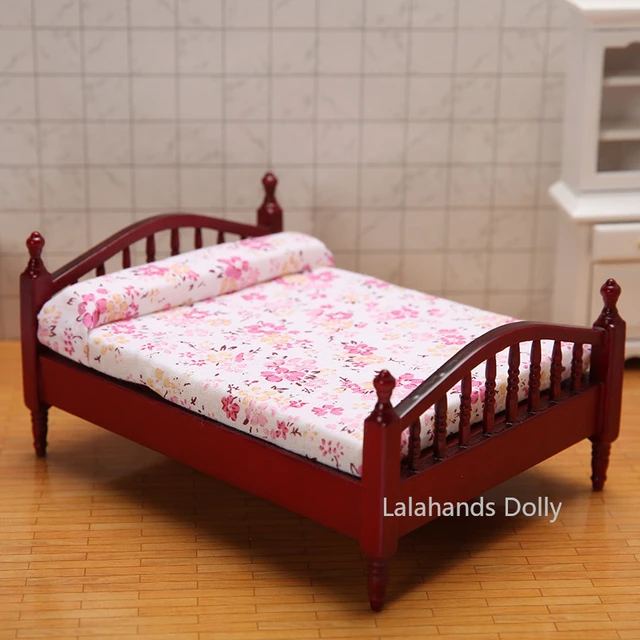 1:12 Four Poster Bed Frame Bed Full Double Size Dollhouse 