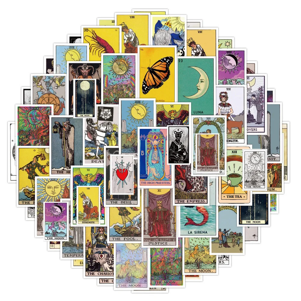 10/20/50pcs Myth Tarot Stickers DIY Laptop Notebook Scrapbook Stationary  Decal Magic Astrology Divination Sticker Kids Gift Toy