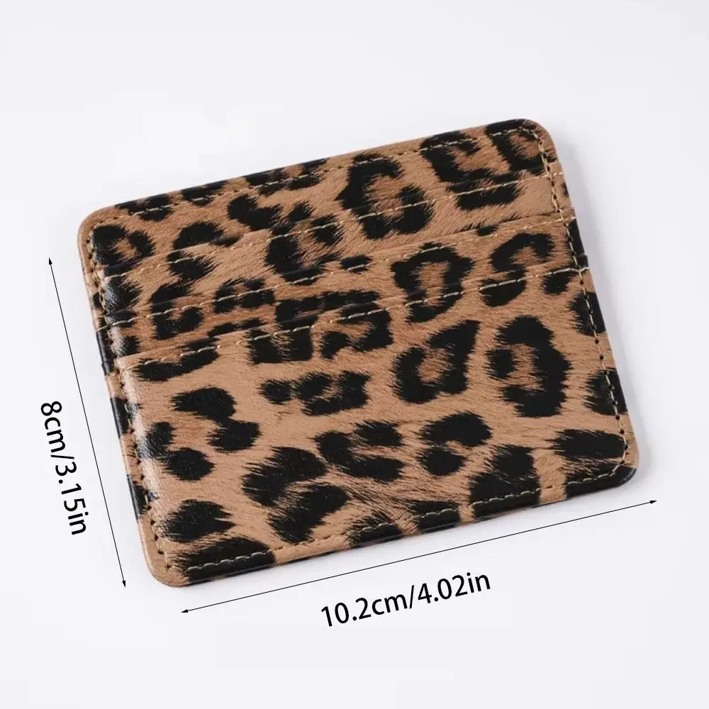 Classics PU Leather Leopard Print Card Wallet Slim Multi Slot Id Credit Card Holder Case Card Cover Purse Unisex