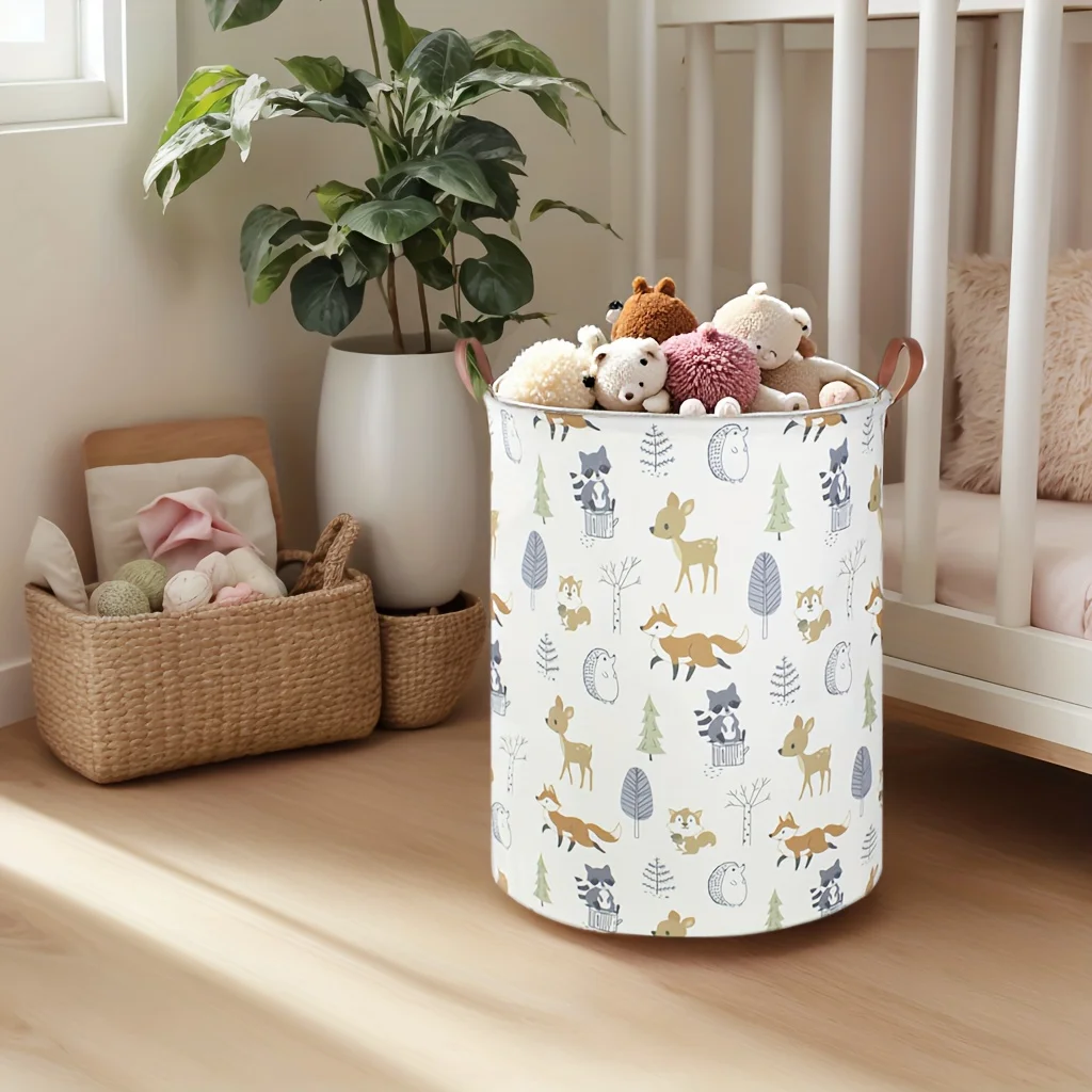 Large Cotton Laundry Basket clothes Storage Organizer Foldable Hamper for Bedroom Multi-Purpose HomeContainer with Handles