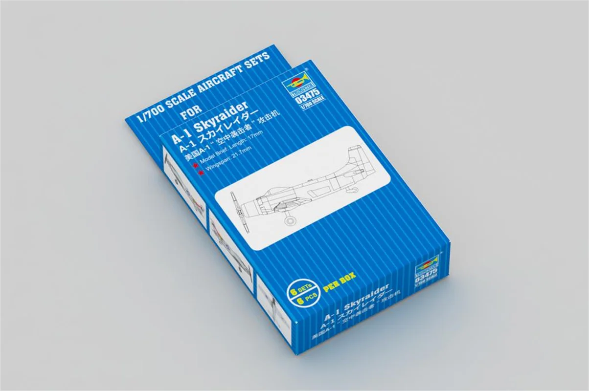 트럼펫 03475 1/700 스케일 A-1 스카이라이더 군용 플라스틱 항공기 조립 모델 키트