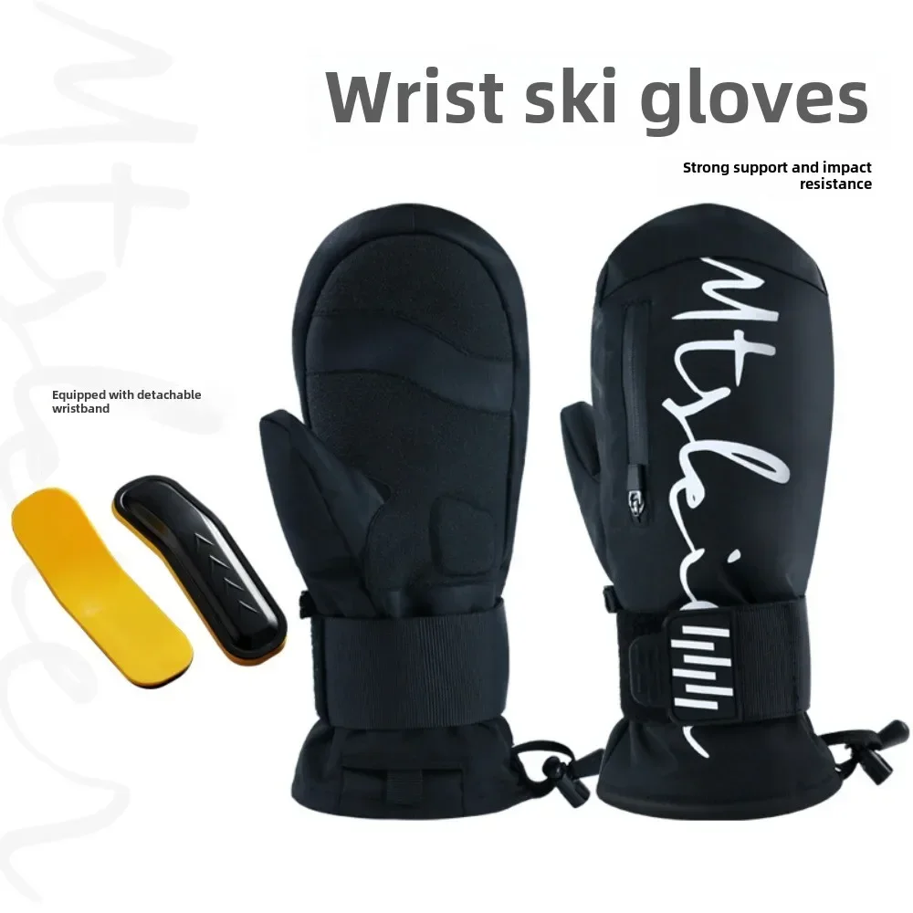 New Ski Gloves Inside Wrist Guards Ski Snowboard Gloves Waterproof Winter Warm Skiing With Built-in Wrist Guard Gift