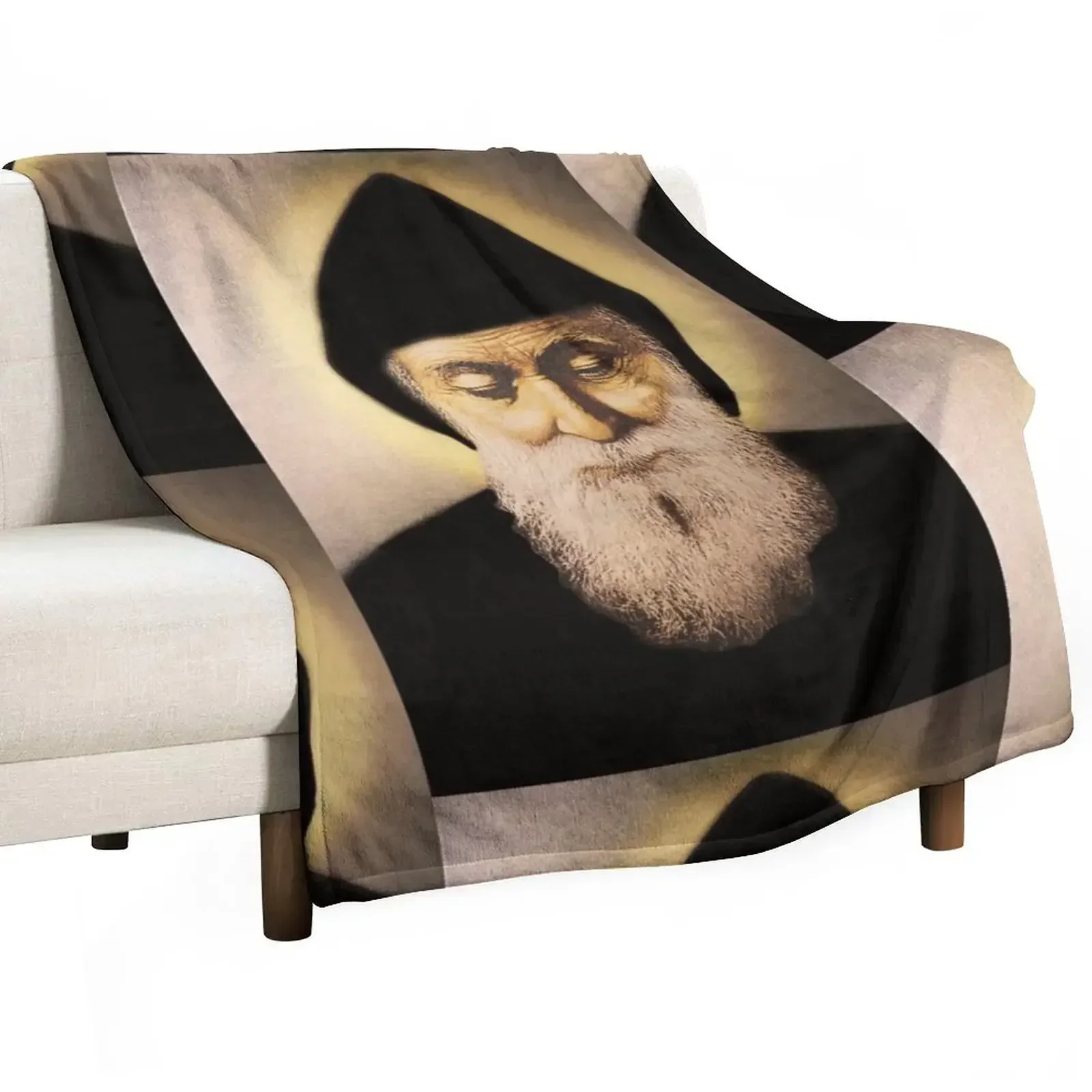 

Saint Charbel in Colors Throw Blanket Decorative Sofas Sofa Weighted Blankets