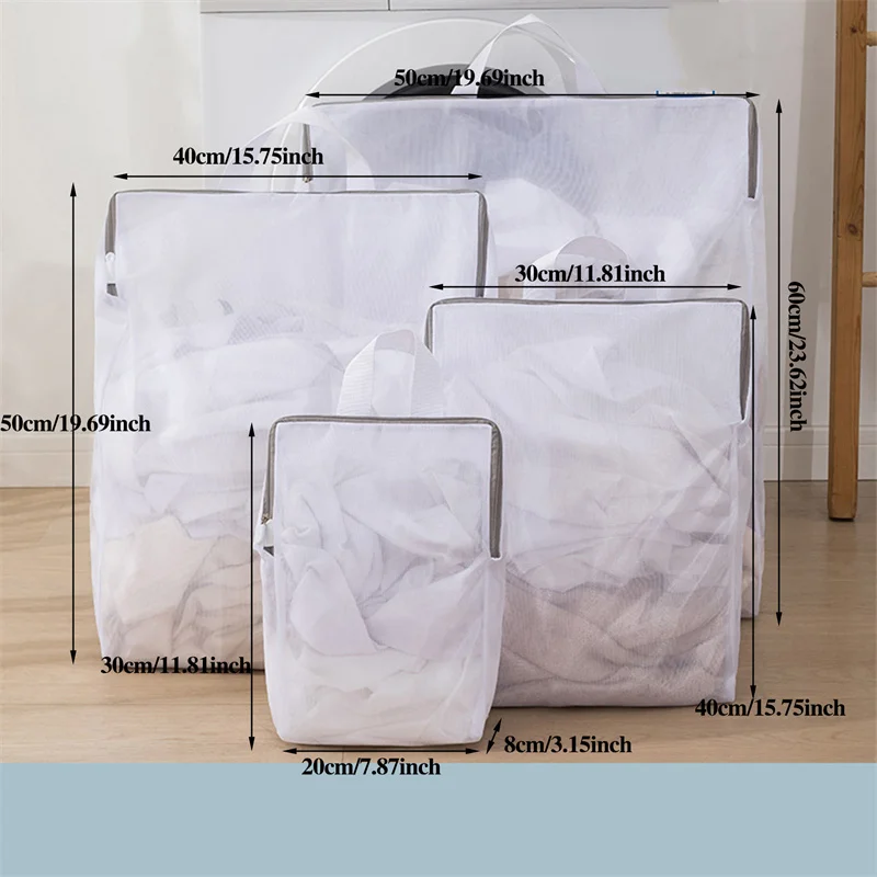 Description Picture 2 of itemMesh Zipped Laundry Bag Polyester Net Anti-Deformation Underwear Bra Clothes Mesh Bags For Home Washing Machines