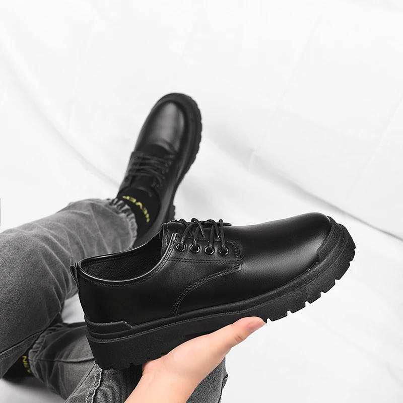 Fashion Leather Mens Casual Shoes Breathable Business Lace-Up Handmade Shoes Hot Sale Brand Classic Men Shoes Flats Moccasins 3