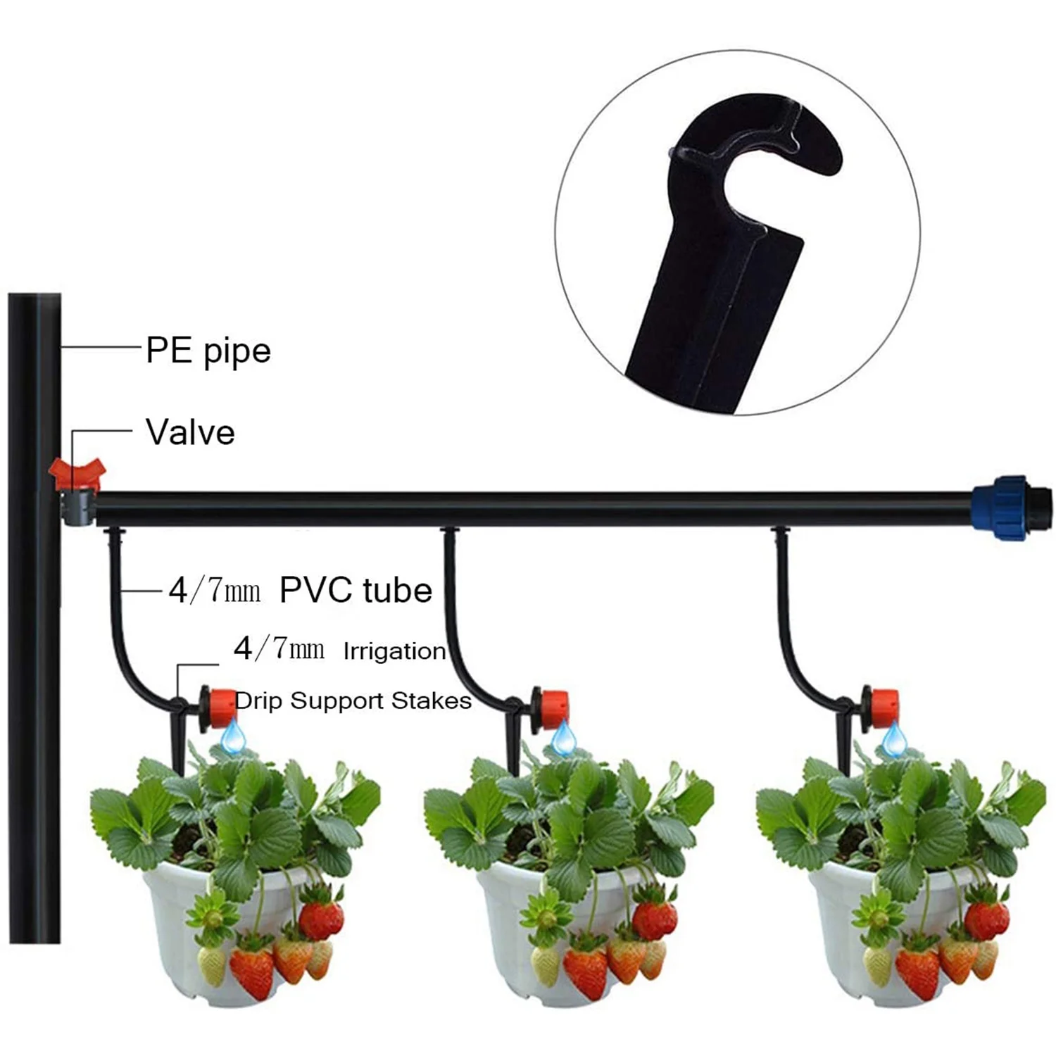 SOFT-200Pcs Irrigation Drip Support Stakes For 1/4-Inch Tubing Hose Flower Beds, Vegetable Gardens, Herbs Gardens