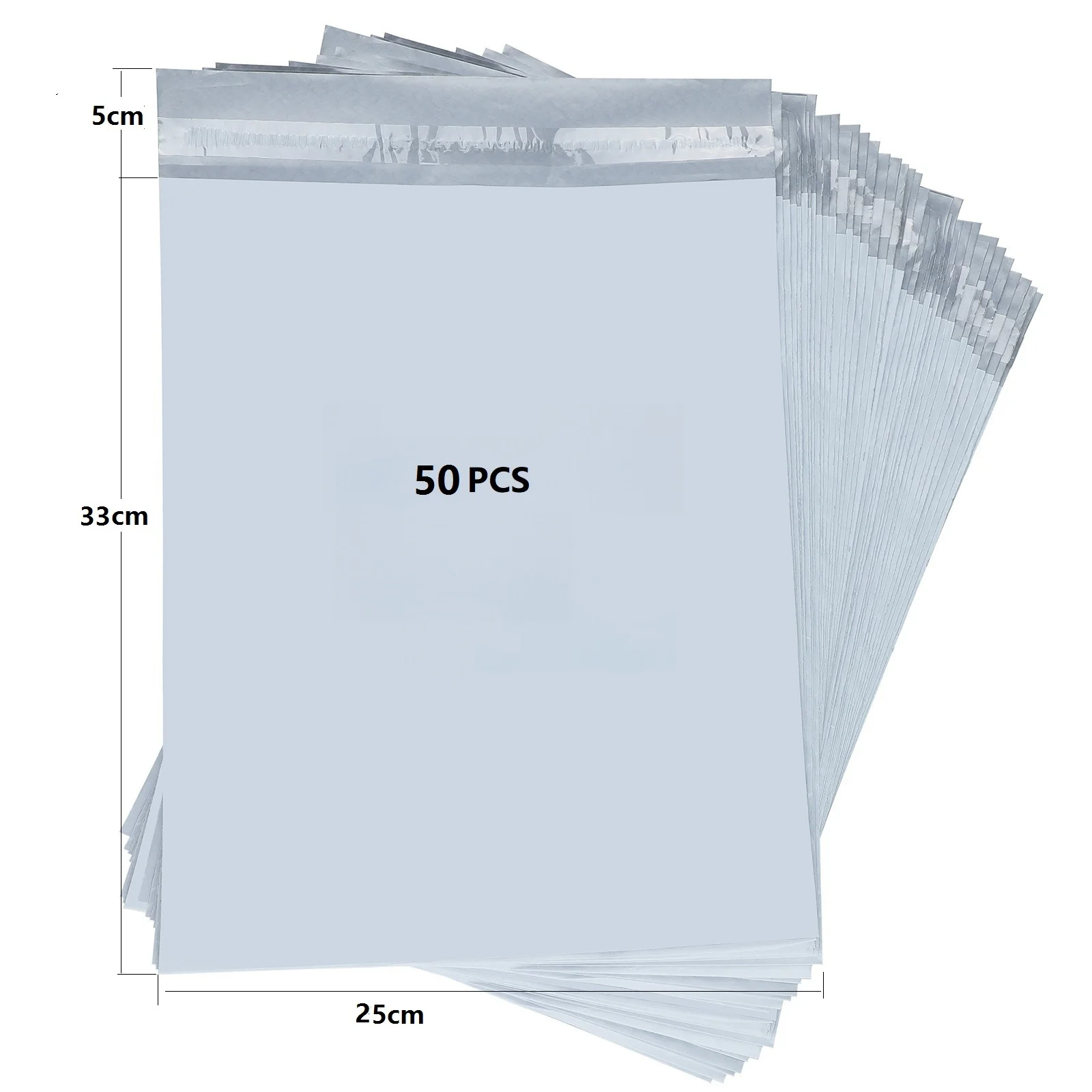 FU Global 50 pcs 61 x 61 cm Poly Mailers enveloppes d'expédition Sacs auto-adhésif étanche Sacs postaux (Blanc