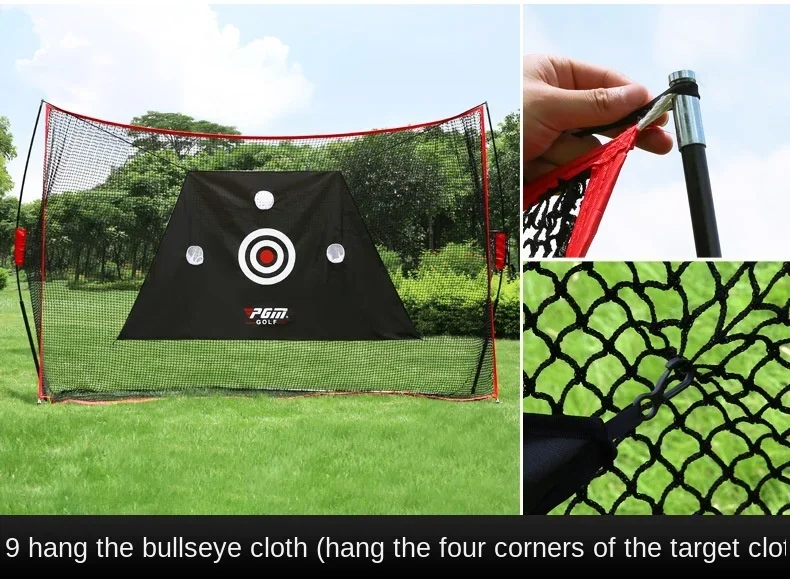 PGM 3m Big Golf Net Trainer Set Holder Shelf Indoor Outdoor Multi-function Swing Cutting Chipping Practice Accessories LXW023