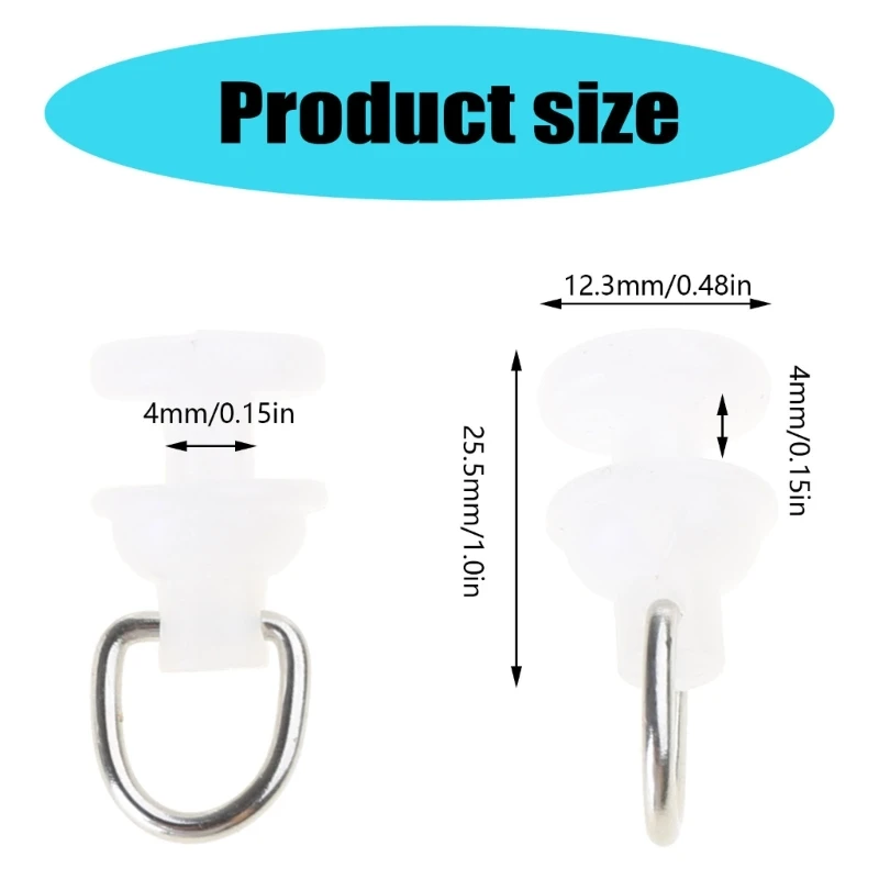Pack of 100 Quiet Curtain Track Sliders Plastic Hooks Quiet Rod Inner Track Slides Rollers Gliders Curtain Runner