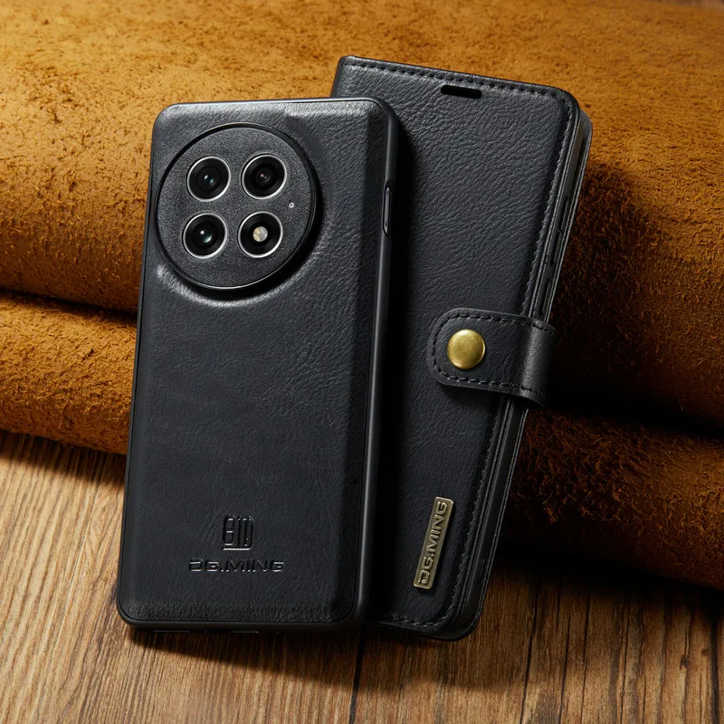 Premium 2-in-1 Detachable Leather Wallet Case - Luxury Magnetic Flip Cover, Shockproof Design