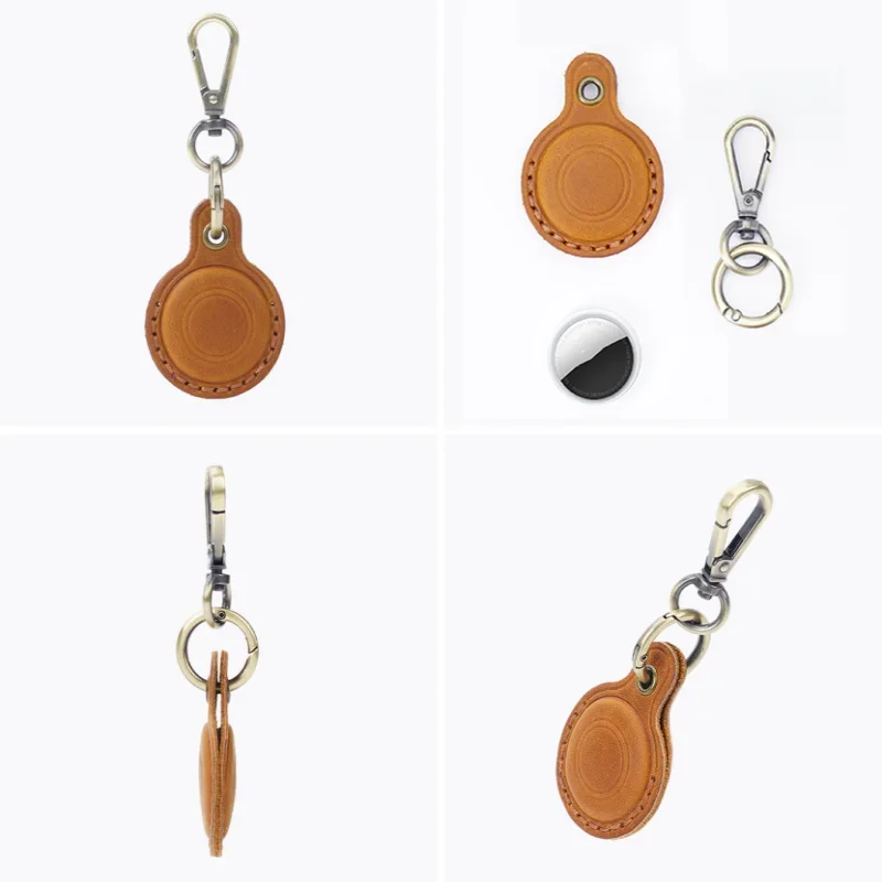 2023 Apple Airtag 로케이터 추적기 장치 용 새 레트로 가죽 열쇠 고리 Airtag 팔찌 Anti-drop 보호 케이스 액세서리