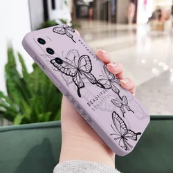 Phantom Butterfly Liquid Silicone Phone Case - Elegant & Durable Design for Y7A (Light Purple 1)