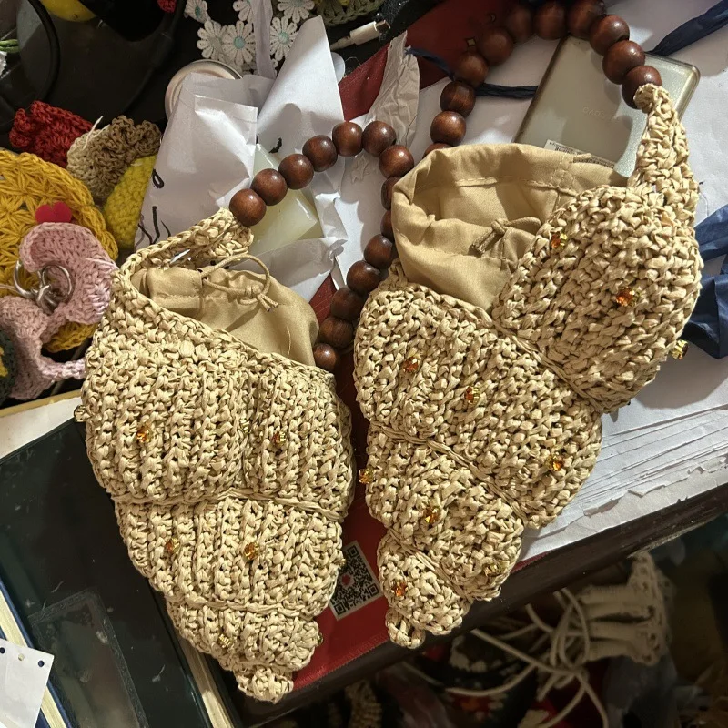 Hand-woven High Quality Conch Bag Luxury Pearl Chain Women Seaside Holiday Creative Shoulder Bag Cute Shell Brand Crossbody Bag