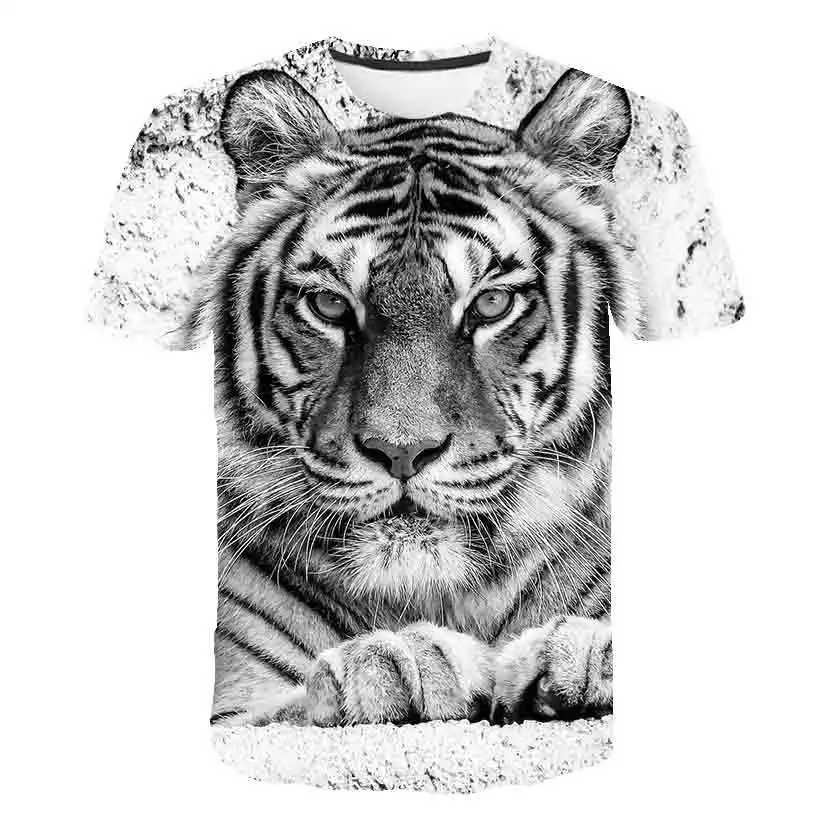 2022 New Summer Tiger 3D T Shirts Casual Boy girl Kids Fashion Short Sleeve boys girls Children Printed T-shirt Cool tops - tees t shirt kid