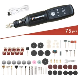 Wireless Mini Electric Drill and Engraving Tool for Jewelry, Metal, Glass, and Woodworking (With 75pcs)