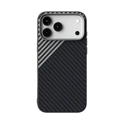 Luxury Carbon Fiber Kevlar Magnetic Phone Case with Alloy Camera Protector & Wireless Charging Compatibility for iPhone Air (X1)