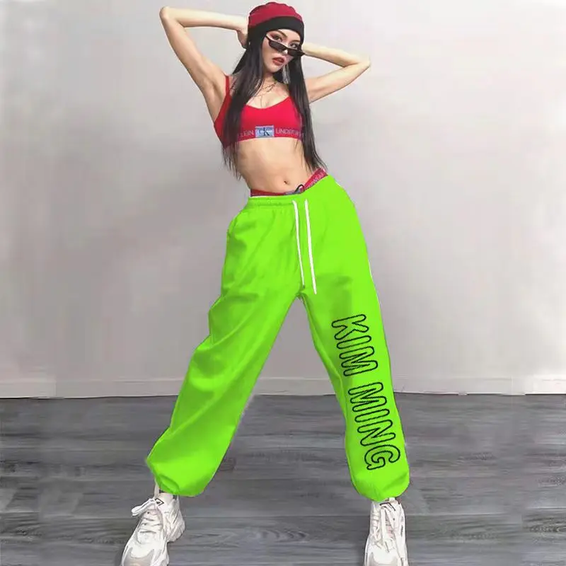 Pantalones de chándal con estampado de letras para mujer, pantalón largo, Estilo Vintage, moda americana, primavera y verano, 2024 Pantalones de chándal con estampado de letras para mujer, pantalón largo, Estilo Vintage, moda americana, primavera y verano, 2024