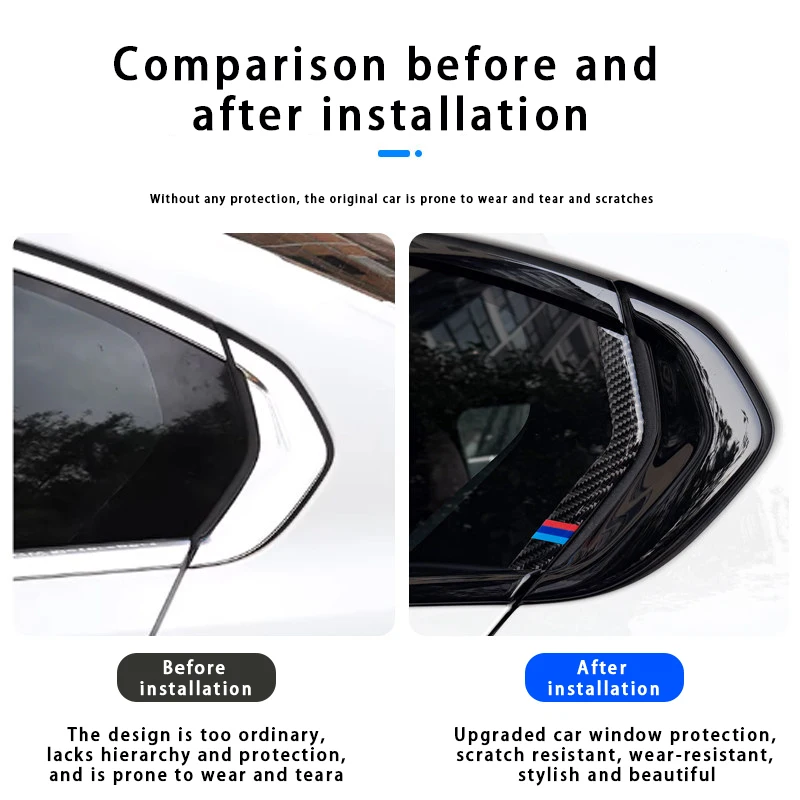 2PCS 실제 탄소 섬유 자동차 후면 창 보호 스트립 커버 스티커 BMW 3 시리즈 G20 2020-2026 용 자동차 액세서리