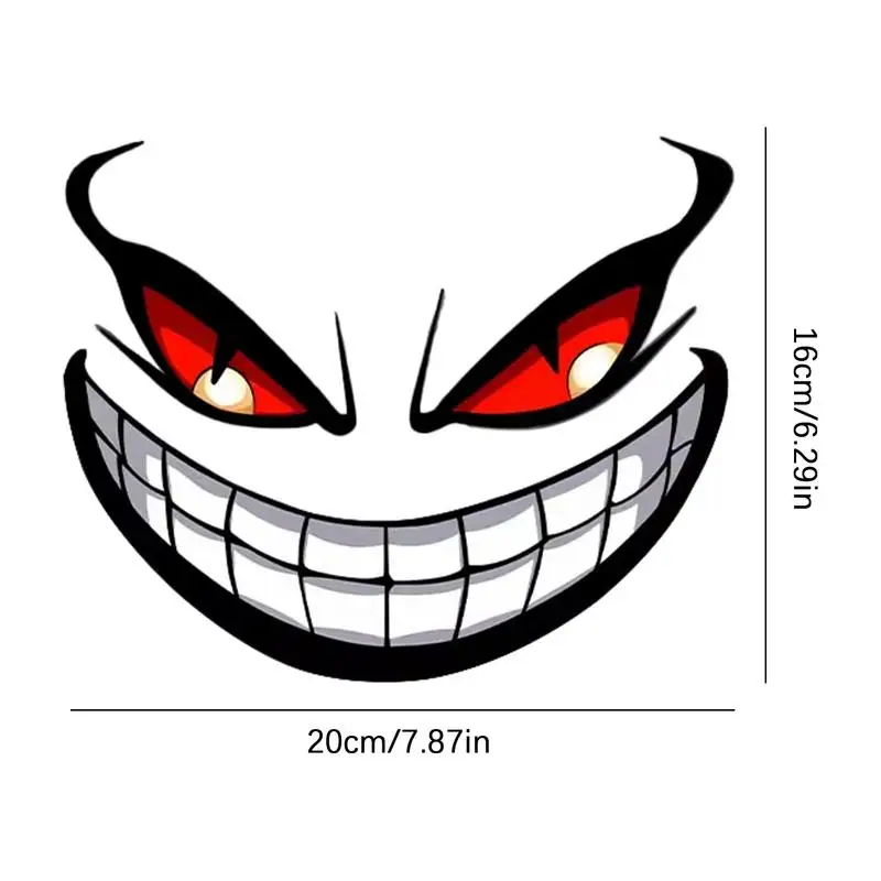Devil Eyes Smile Car Motorcycle Stickers Helmet Fairing Rear Window Decoration Decal Electric Car Motorcycle Reflective Stickers