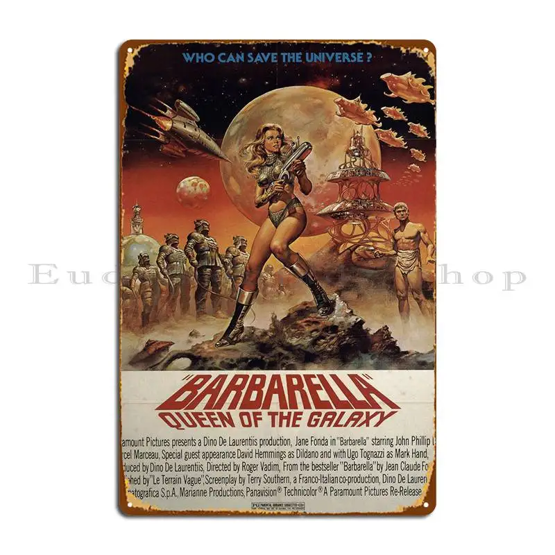 

Barbarella Queen Galaxy Metal Plaque Wall Decor Customized Pub Cinema Garage Tin Sign Poster