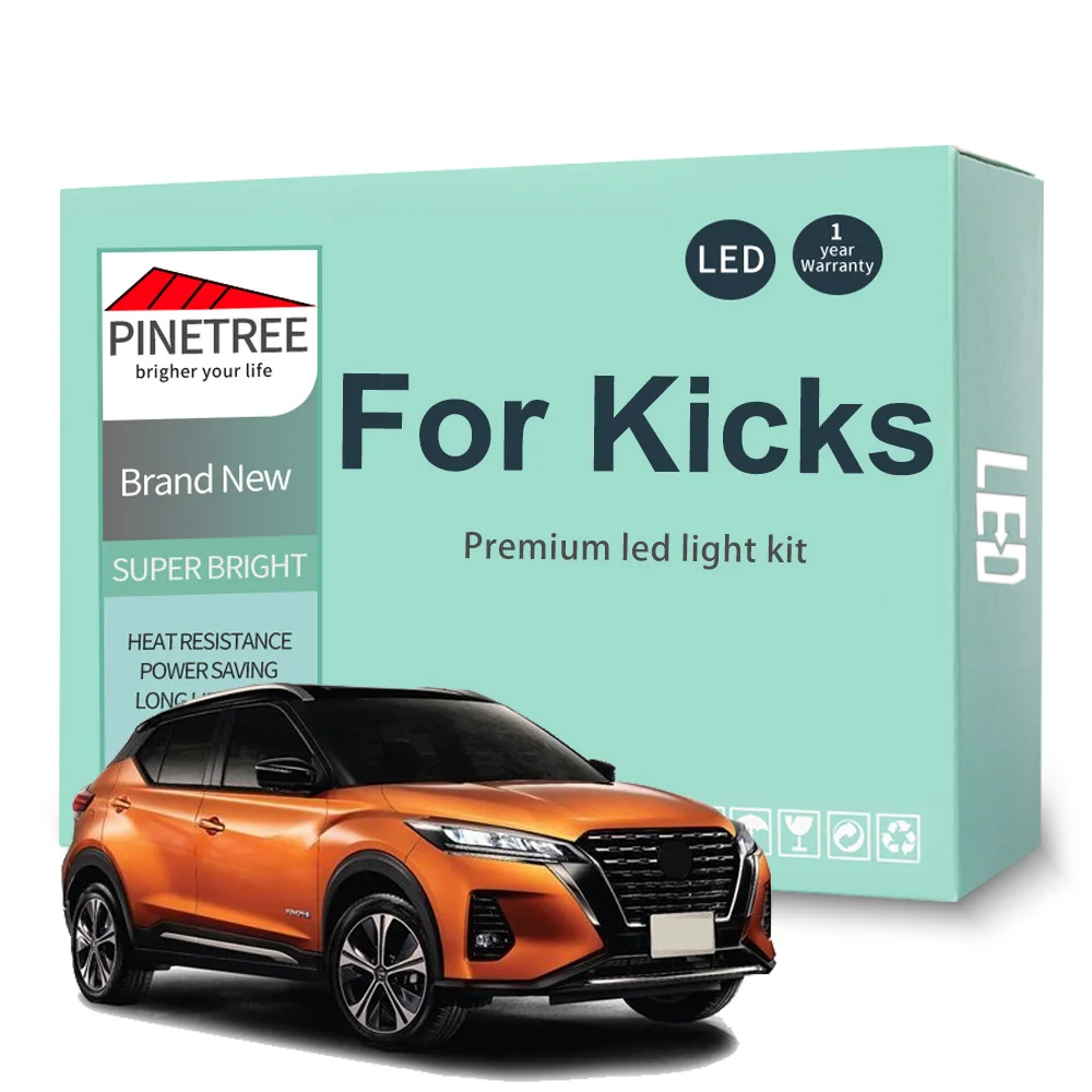 

9Pc Car Led Interior Light Kit For Nissan Kicks 2016 2017 2018 2019 2020 2021 2022 LED Bulbs Dome License Plate Lamp Canbus