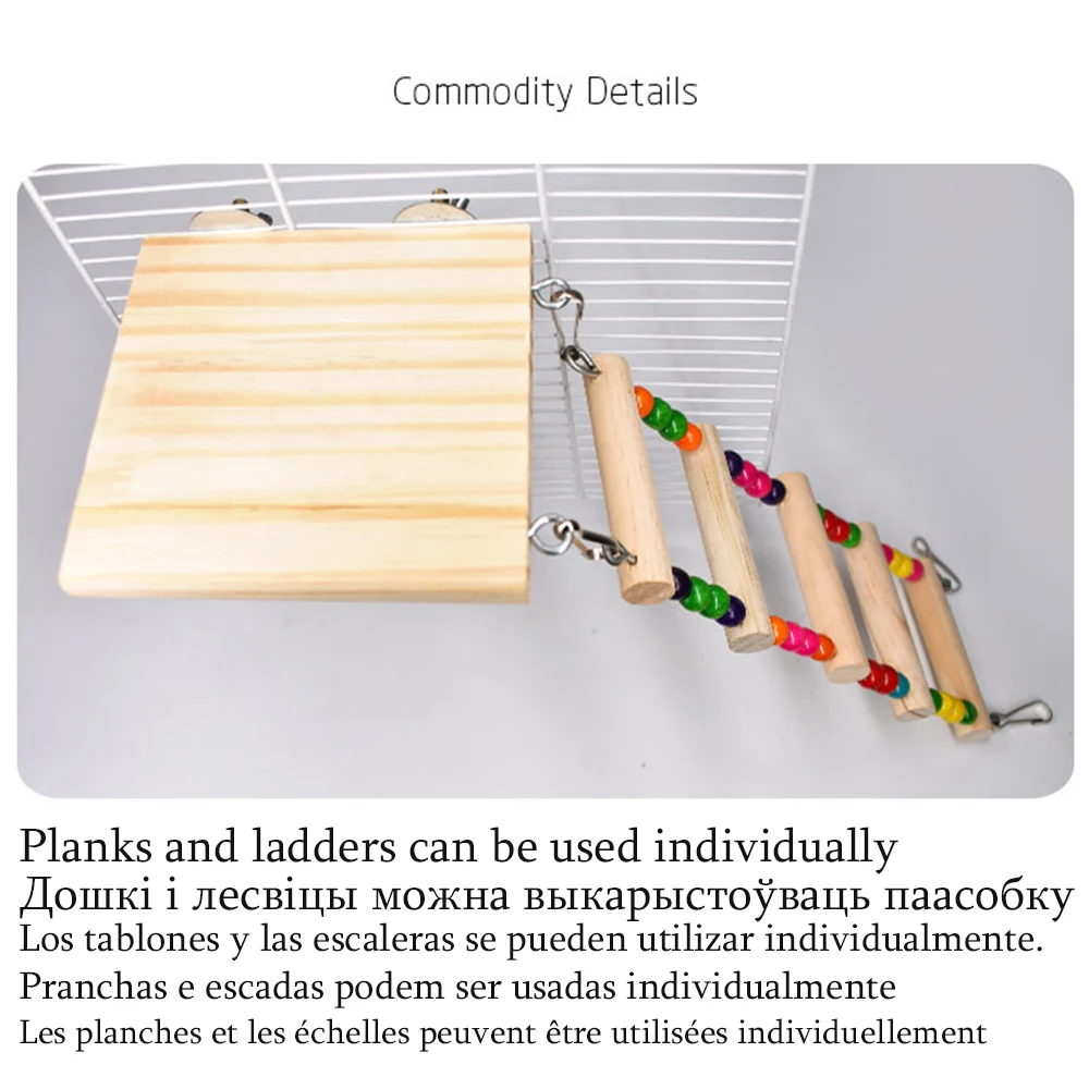 Parrot Toy Bird Toy Bird Cage Accessories Bird Swing Toy NONOR Parrot Toys Hanging Ladder Bridge Wooden Hamster Swing Climbing Natural Wood Hanging Colorful Balls Bird Stairs Supplies