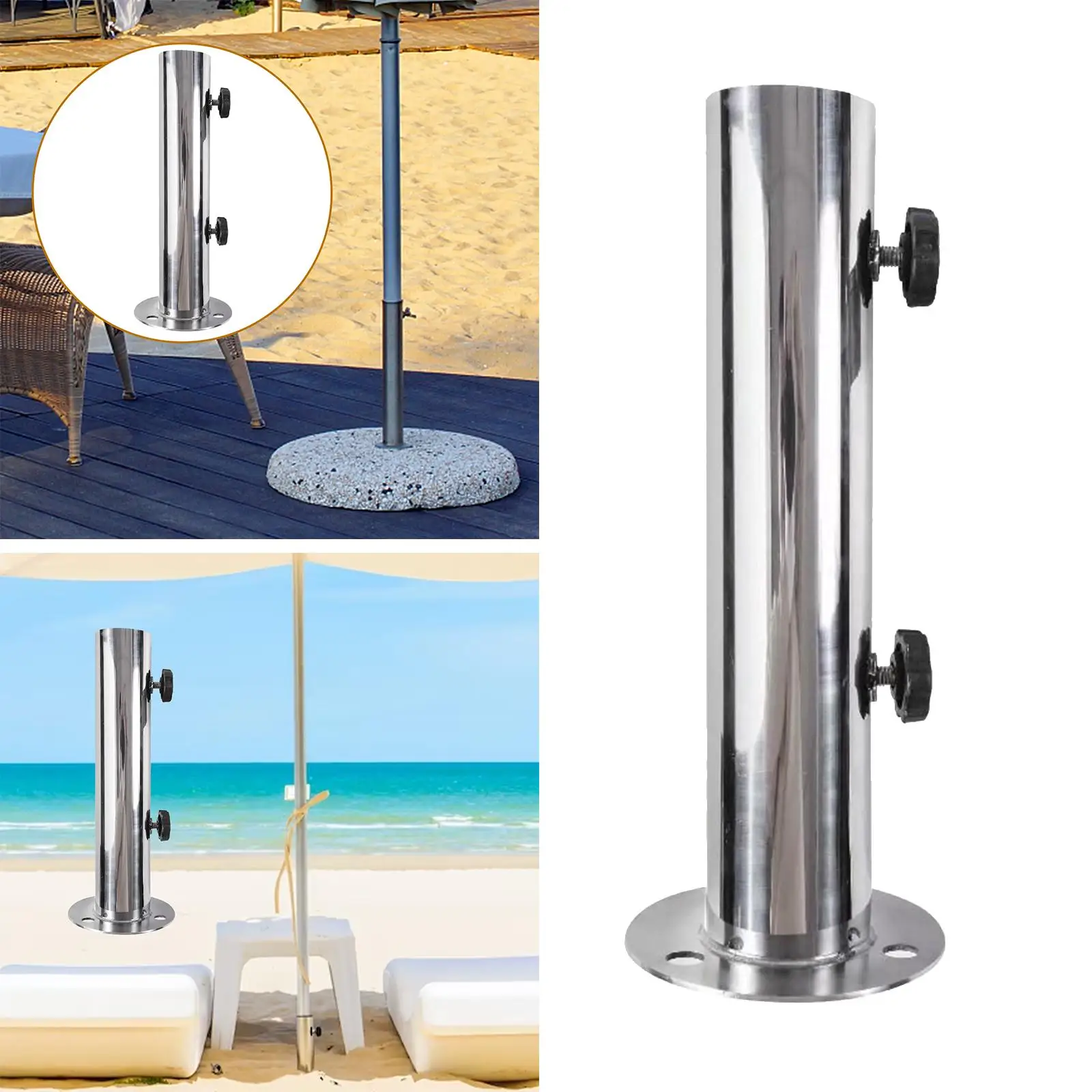 Deck Umbrella Base Stand Replacement Sun Shelter Parasol Sun Umbrella Holder for Courtyard Outdoor Backyard Garden Summer Beach,beach umbrella plug base,umbrella stand holder