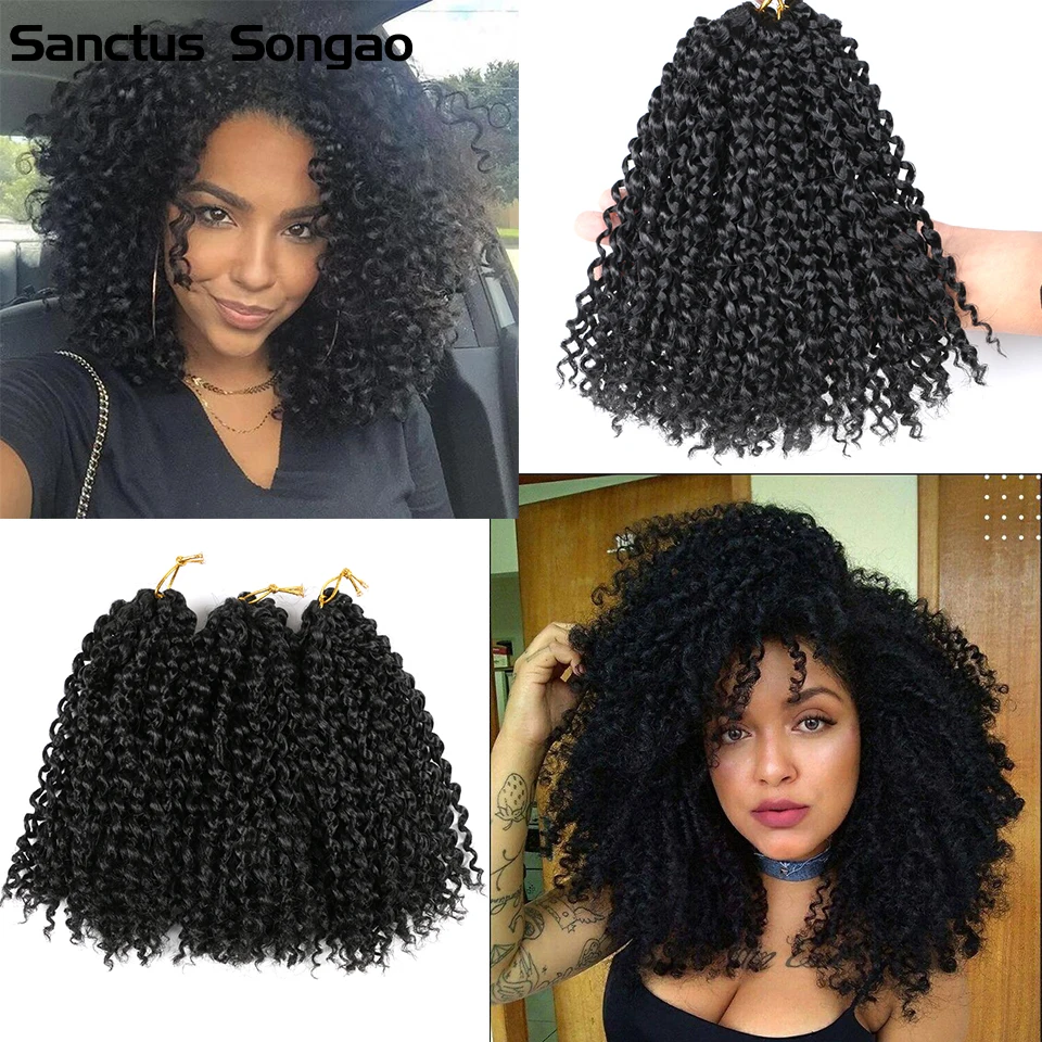 

8 Inch Short Marlybob Ombre Crochet Hair Marlybob Jerry Curl Braiding Hair Afro Kinky Curl Braids Hair Extension