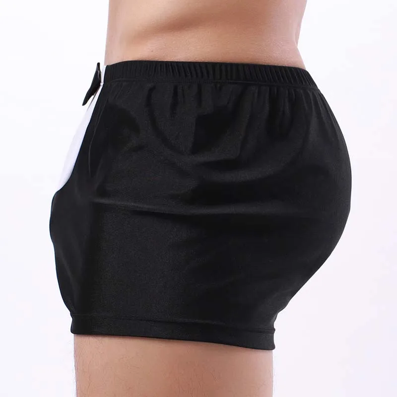 Men's Loose Boxer Underwear Sexy Low Waist Men Boxershorts Waiter Tuxedo Lingerie Trunks Male Panties Homewear Shorts Sleepwear 4