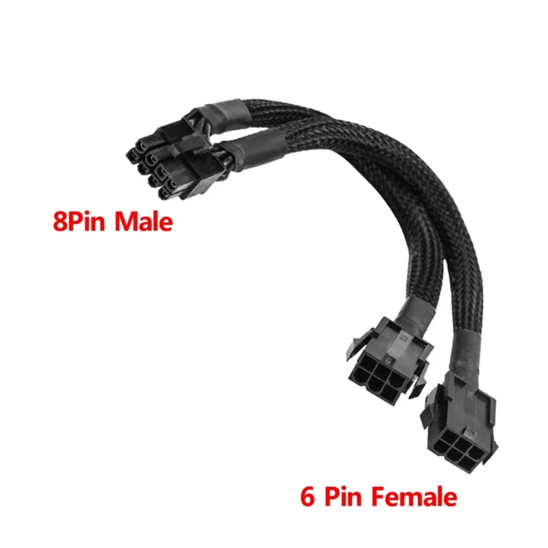 8Pin Male to Dual Pin Female Cable Adapter 20cm CPU 8Pin To