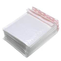 Lot de 50 enveloppes rembourrées en mousse à fermeture automatique, blanches, à bulles, sac de livraison, paquets, courrier 