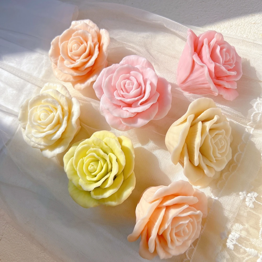 Description Picture 2 of itemValentine'S Day Gift Soy Wax Mould Diy Home Decor Anniversary Souvenir Rose Sweet Flower Scented Candle Silicone Mold